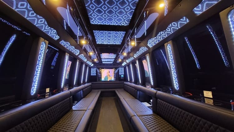 Denver 40 Passenger Limo Bus Interior